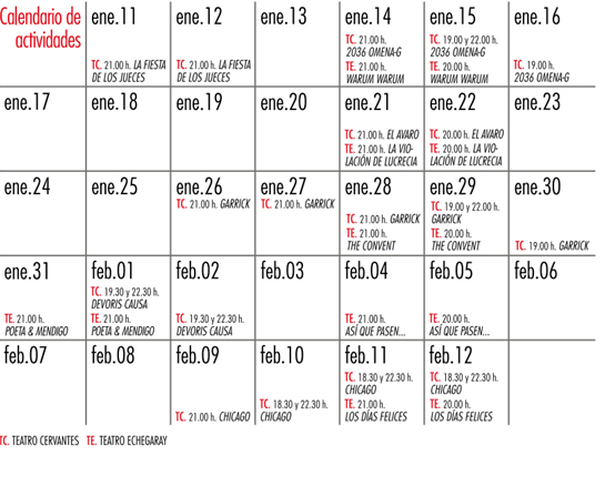 calendario 28 festival teatro malaga